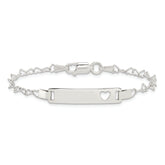 Sterling Silver Heart Baby ID Bracelet